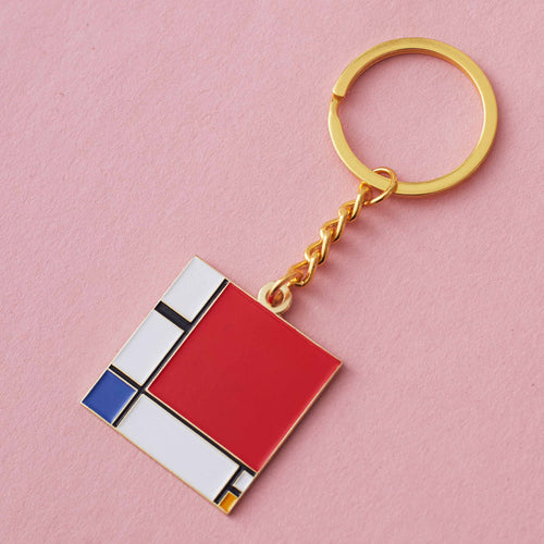 Keyring Composition with Red, Blue, and Yellow