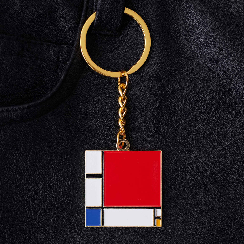 Keyring Composition with Red, Blue, and Yellow